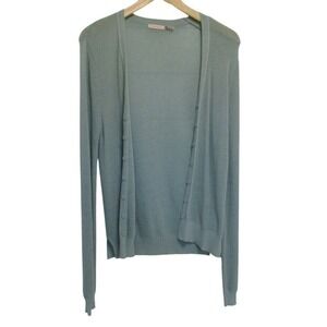 Esqualo‎ Women's V Neck Button Front Cardigan Sweater size XS Blue Netherlands